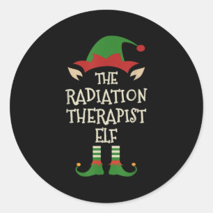 Radiation Therapist Elf Family Christmas Matching  Classic Round Sticker