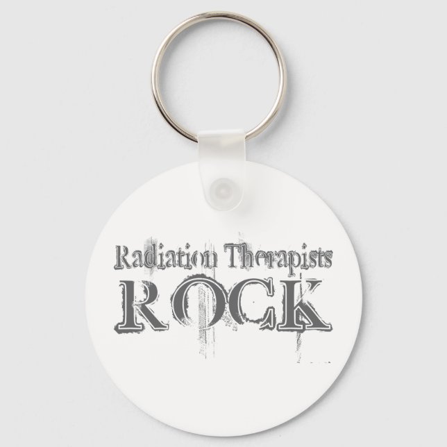 Radiation Therapists Rock Key Ring (Front)