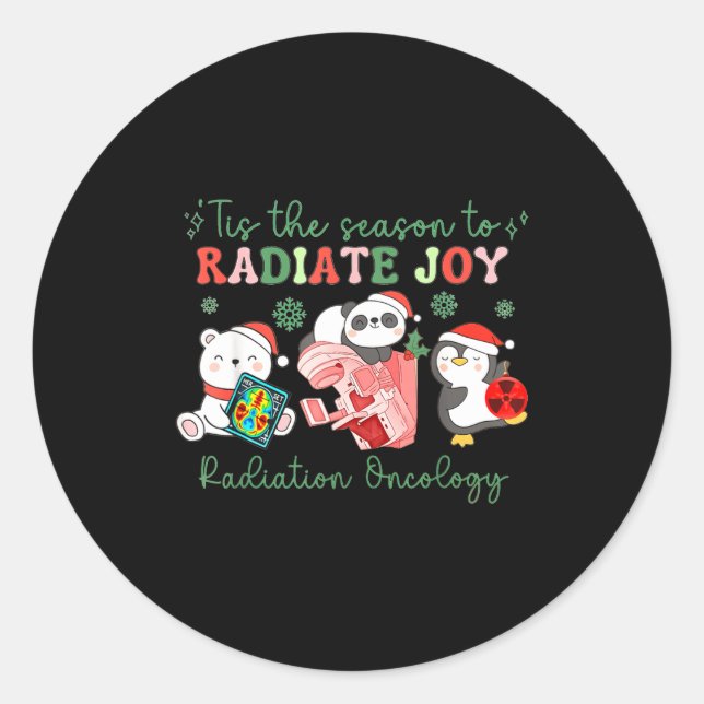 Radiation Therapy Christmas Radiation Therapy Radi Classic Round Sticker (Front)