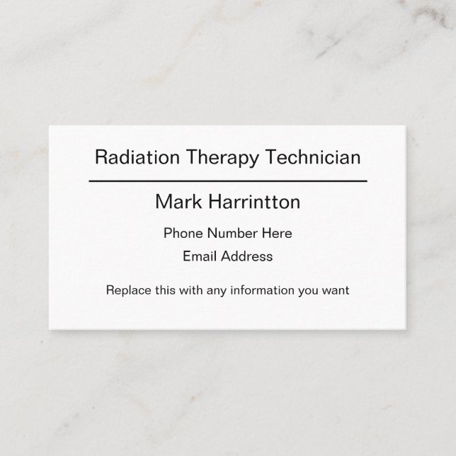 Radiation Therapy Medical Design Business Card (Front)