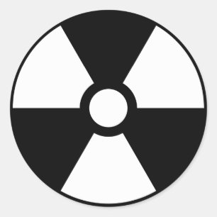 Radiation Trefoil Sign Symbol Warning Sign Symbol Classic Round Sticker