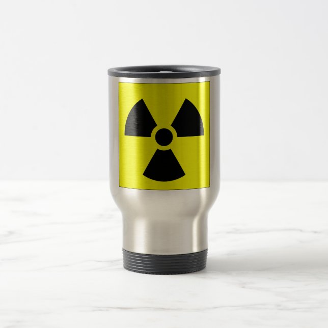 Radiation Trefoil Sign Symbol Warning Sign Symbol Travel Mug (Center)