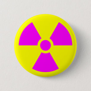 Radiation Warning Symbol 6 Cm Round Badge