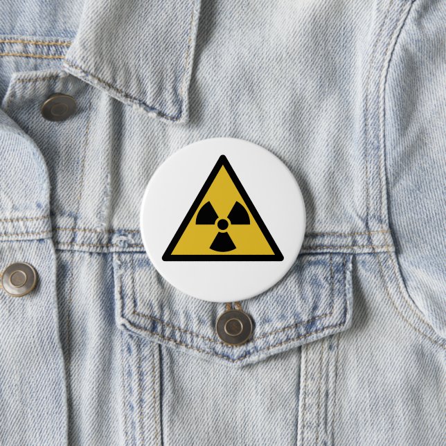 Radiation Warning Symbol 7.5 Cm Round Badge (In Situ)