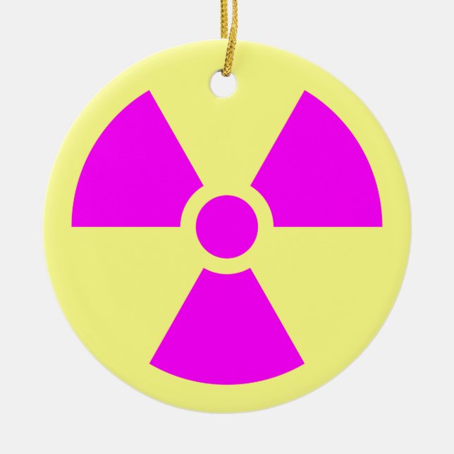 Radiation Warning Symbol Ceramic Tree Decoration (Front)