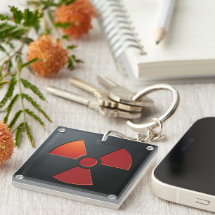 Radiation Warning Symbol Industrial Metal Sign Key Ring