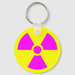 Radiation Warning Symbol Key Ring