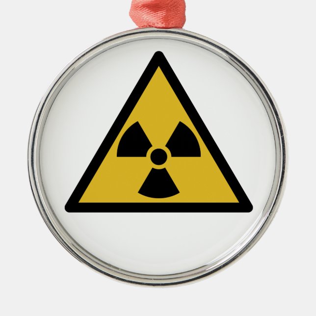 Radiation Warning Symbol Metal Tree Decoration (Front)