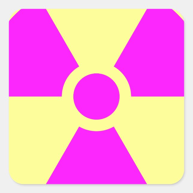 Radiation Warning Symbol Square Sticker (Front)