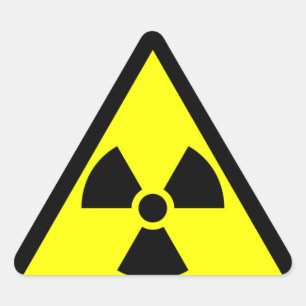 radiation warning triangle sticker
