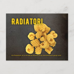 Radiatori Italian restaurant recipe Postcard