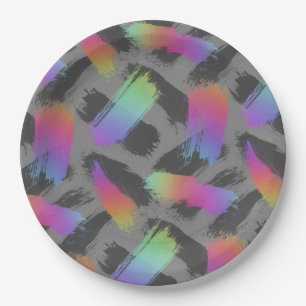radical retro rainbow : paper plate