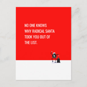 Radical Santa Claus removList Funny memes EDITABLE Holiday Postcard