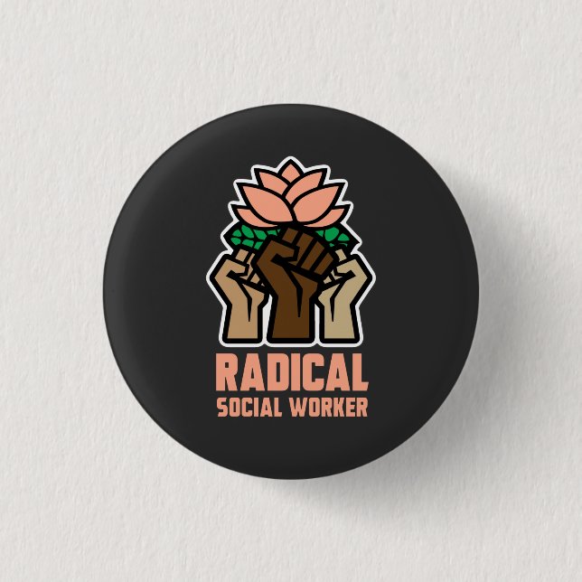 Radical Social Worker 3 Cm Round Badge (Front)
