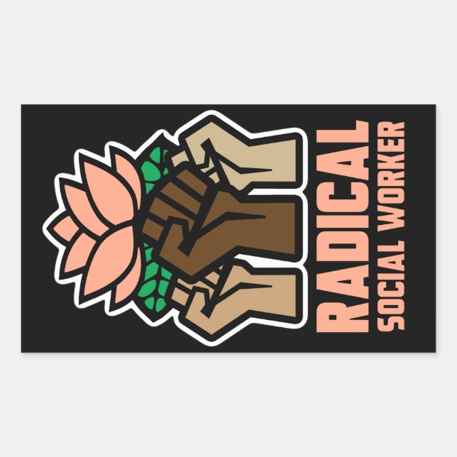 Radical Social Worker Rectangular Sticker (Front)
