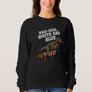 Radical White and Blue 4th of July American Flag Sweatshirt