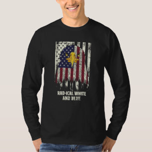 Radical White and Blue 4th of July American Flag T-Shirt