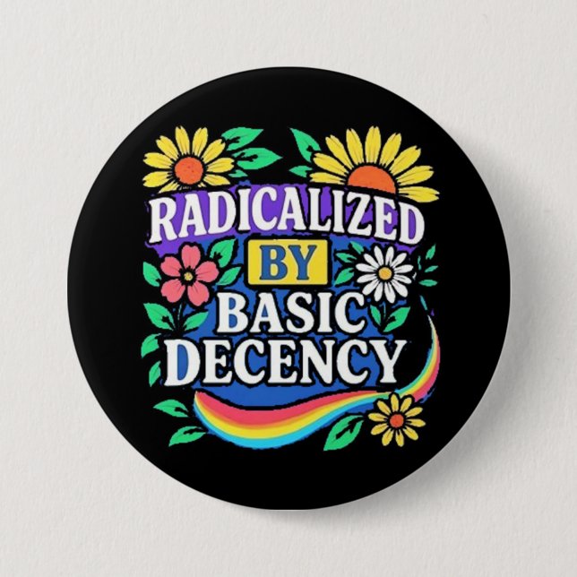 radicalised 7.5 cm round badge (Front)