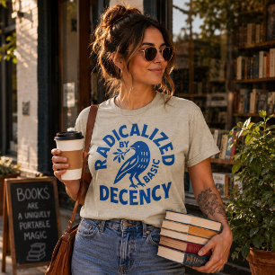 Radicalised By Basic Decency Bird Retro T-Shirt