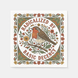 Radicalized by Basic Decency Bird Illustration  Napkin