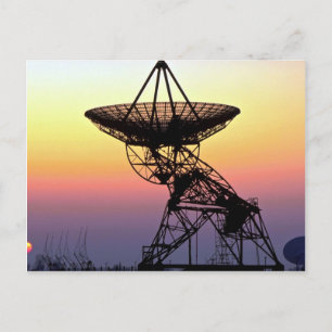 Radio astronomy dish aerial postcard