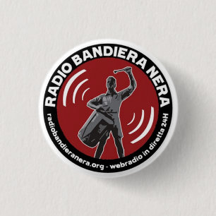 radio bandiera nera 3 cm round badge