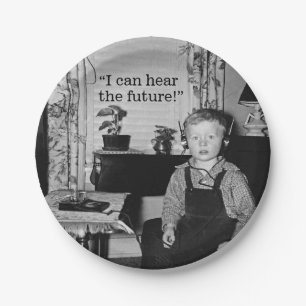 Radio Boy Graduation Party Paper Plate