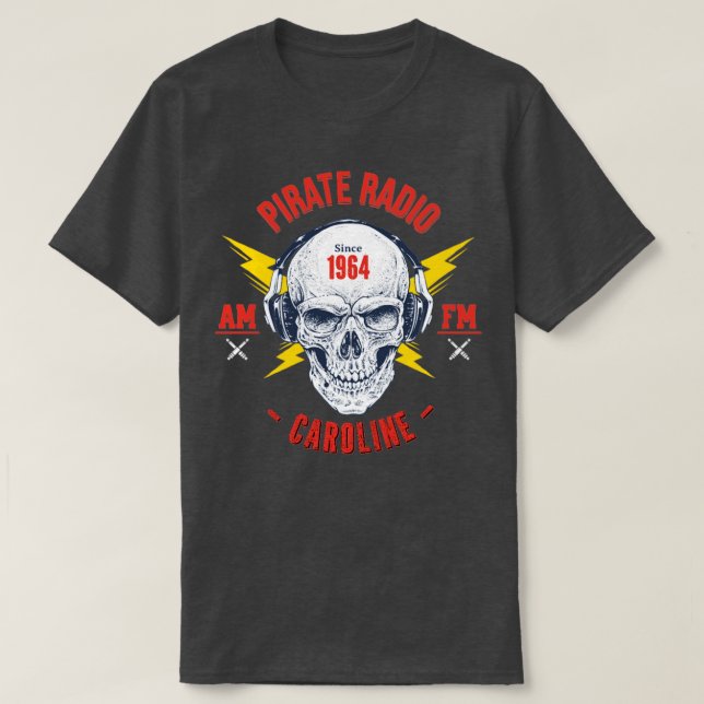 Radio Caroline Retro Vintage Pirate Radio  T-Shirt (Design Front)