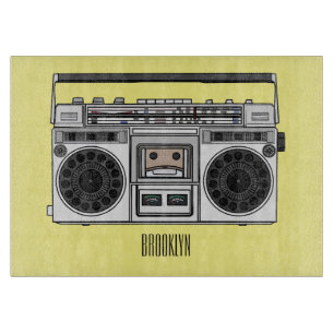 Radio cartoon illustration cutting board