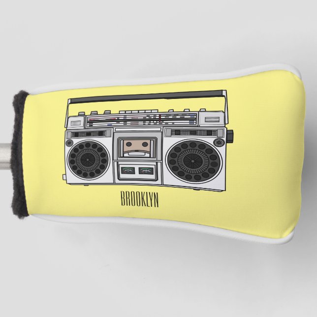 Radio cartoon illustration  golf head cover (Front)