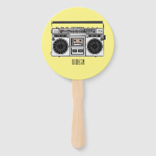 Radio cartoon illustration hand fan
