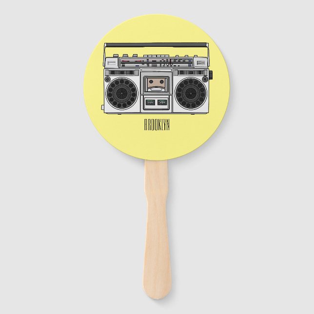 Radio cartoon illustration  hand fan (Front)