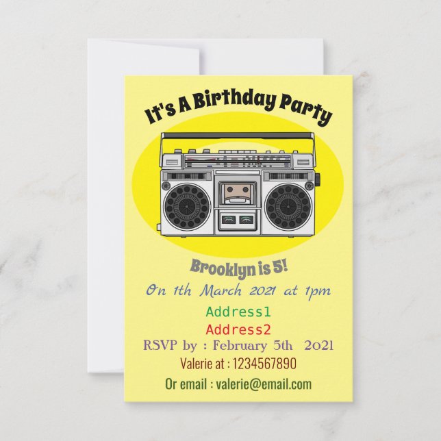 Radio cartoon illustration invitation (Front)