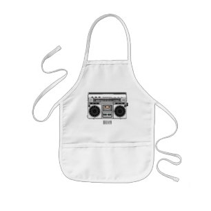 Radio cartoon illustration kids apron