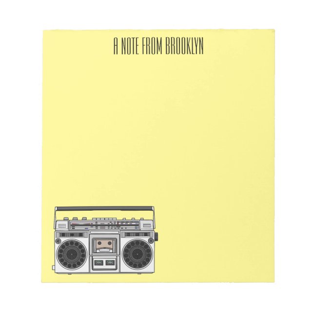 Radio cartoon illustration  notepad (Front)