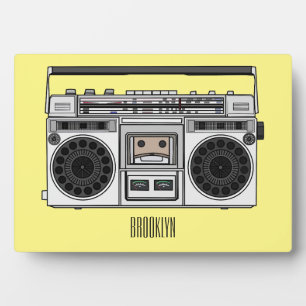 Radio cartoon illustration  plaque