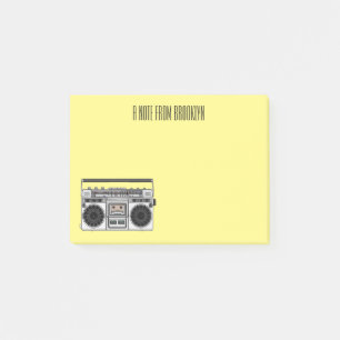Radio cartoon illustration post-it notes