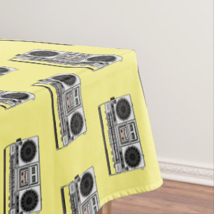 Radio cartoon illustration tablecloth