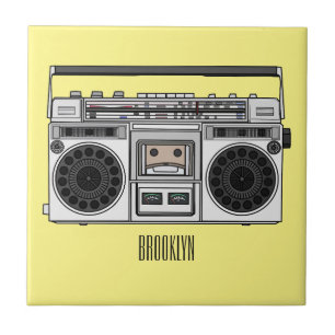Radio cartoon illustration tile