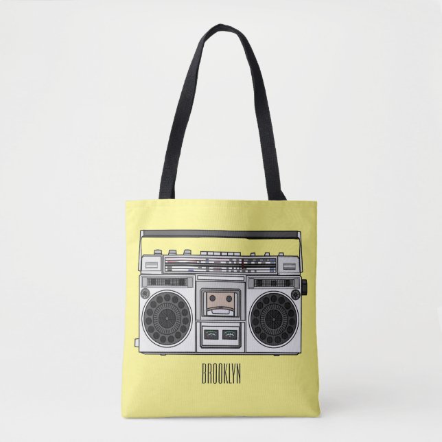Radio cartoon illustration  tote bag (Front)