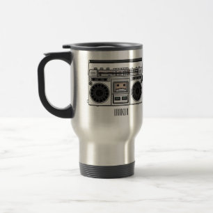Radio cartoon illustration travel mug