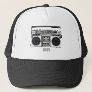 Radio cartoon illustration trucker hat