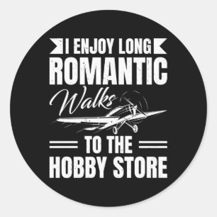 Radio Controlled Planes Rc Aeroplane Pilot Jet Rc  Classic Round Sticker