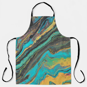 Radio King 3 Turquoise Geode Acrylic Abstract Apro Apron