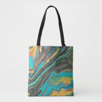 Radio King 3 Turquoise Geode Acrylic Abstract Tote