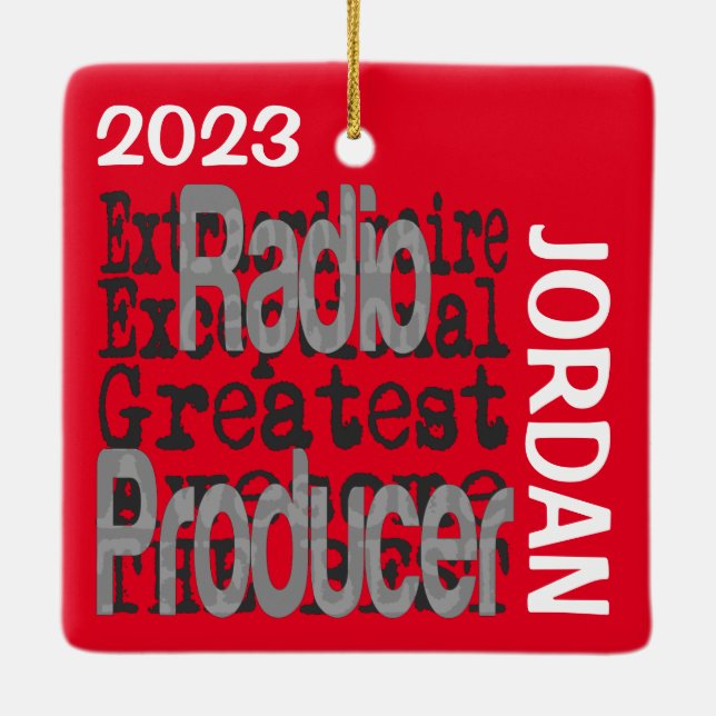 Radio Producer Extraordinaire CUSTOM Ceramic Ornament (Back)