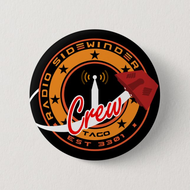 Radio Sidewinder Crew badge/button 6 Cm Round Badge (Front)
