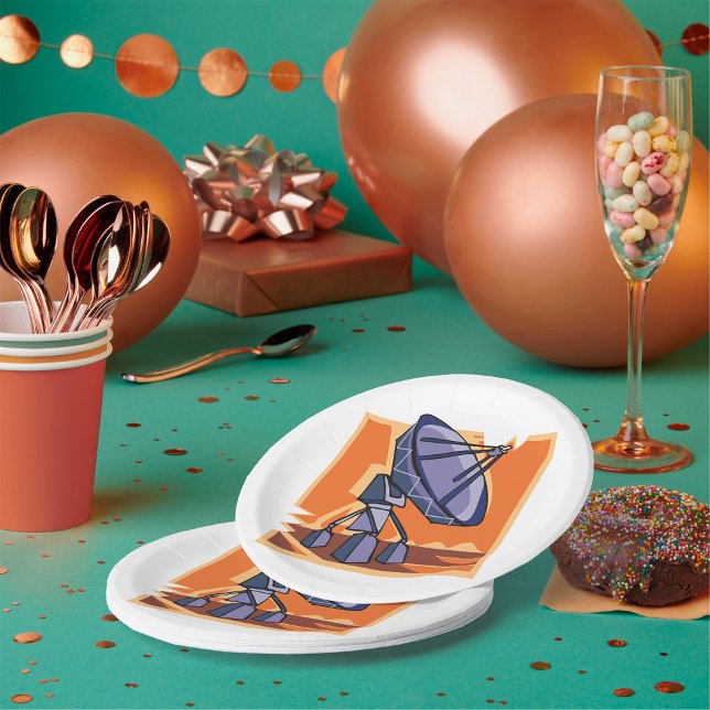 Radio Telescope Space Science Observatory Paper Plate (Creator Uploaded)