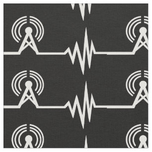Radio Transmitter Frequency Wave Lines Fabric