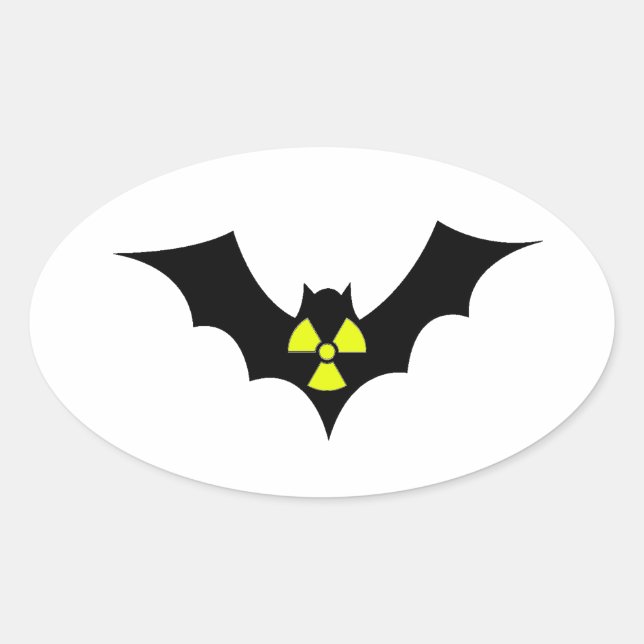 Radioactive Bat Oval Sticker (Front)